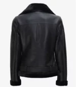 B3 Black bomber leather jacket women
