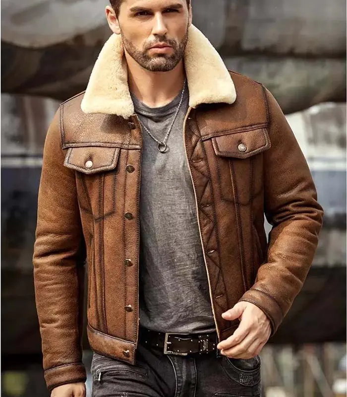B3 Bomber leather jacket for men
