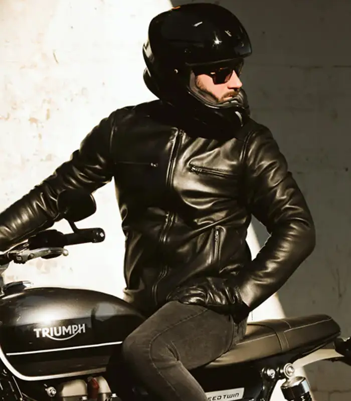 Biker leather jacket for men