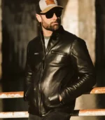 Black leather jacket lambskin biker jacket
