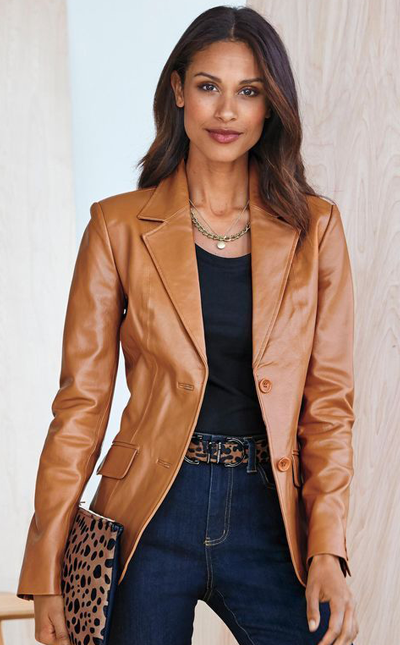 Brown-leather-blazer