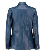 Classic 2 Button Lambskin Leather Blazer Women