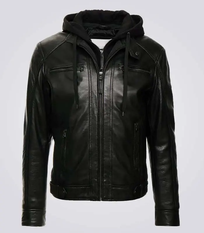 Genuine black Leather Jacket men
