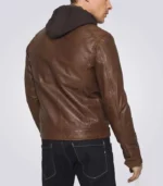 Hooded leather jacket for men aura outfits