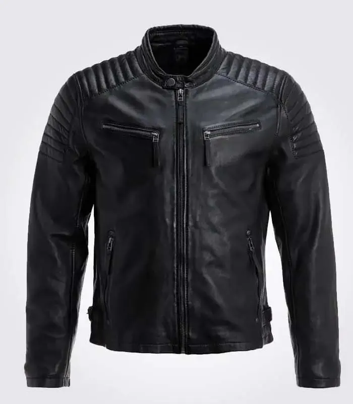 Motorcycle leather jacket men
