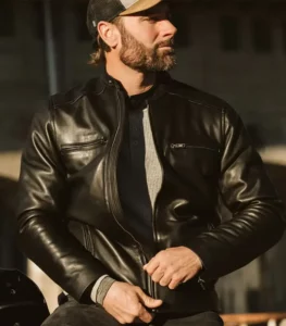 Motorcycle leather jacket men jacket for men black