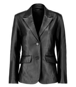 Real-Lambskin-Blazers-For-Womens-Black-Leather-Blazer-Jacket