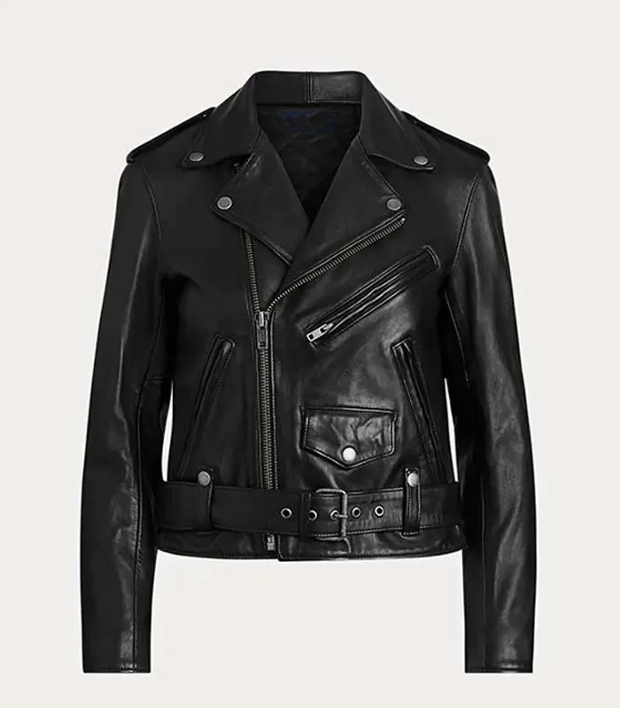 Women moto leather jacket