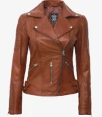 bari tan leather motorcycle jacket womens