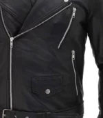 brando motorcycle mens black asymmetrical leather jacket