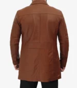 bristol brown real leather car coat mens