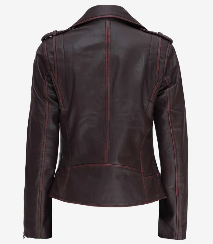 colorado womens distressed dark brown leather jacket