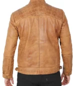 johnson quilted distressed camel leather jacket mens