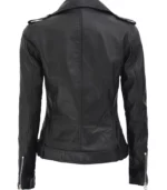 marcella asymmetrical black leathe jacket for women