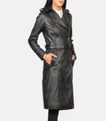 women 27s alice black double breasted leather coat full
