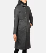 women 27s alina shearling black leather coat open
