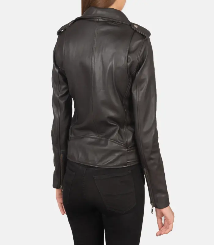 women 27s alison brown leather biker jacket close