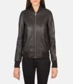 women 27s ava ma 1 brown leather bomber jacket