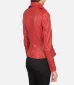 women 27s flashback red leather biker jacket