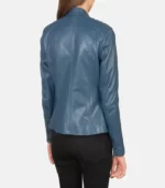 women 27s kelsee blue leather biker jacket