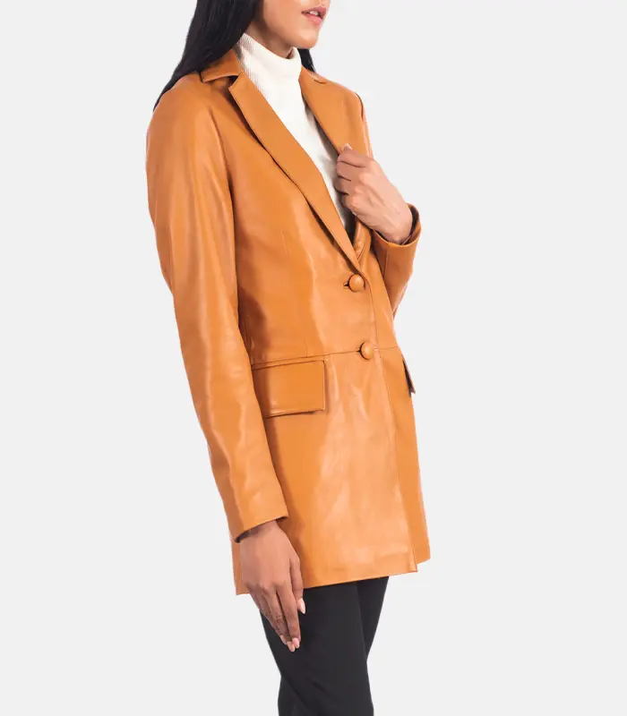 women 27s norma brown leather blazer