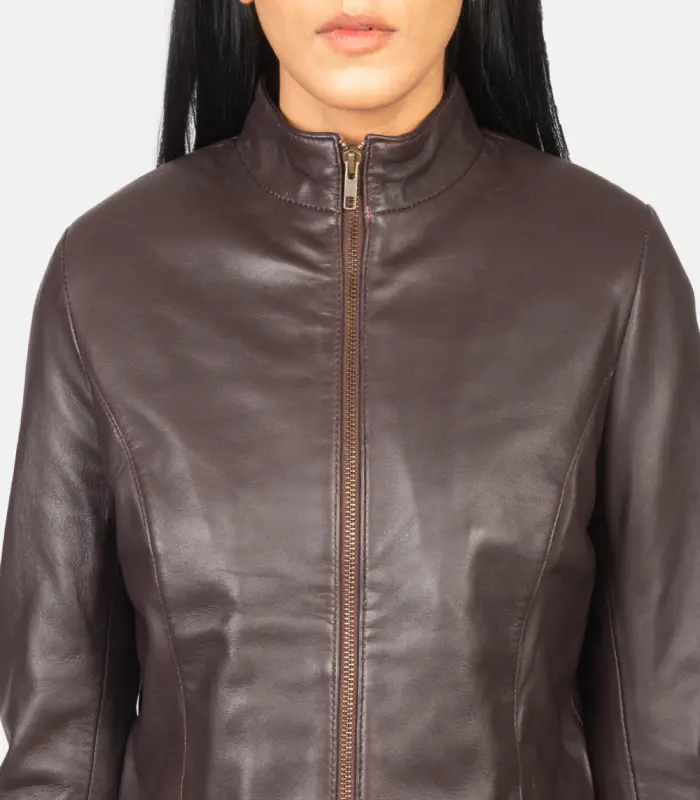 women 27s rumella maroon leather biker jacket
