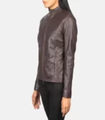 women 27s rumella maroon leather biker jacket