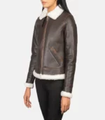 women 27s sherilyn b 3 brown leather bomber jacket full