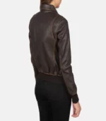 women 27s westa a 2 brown leather bomber jacket