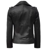 womens black asymmetrical leather motorcycle jacket